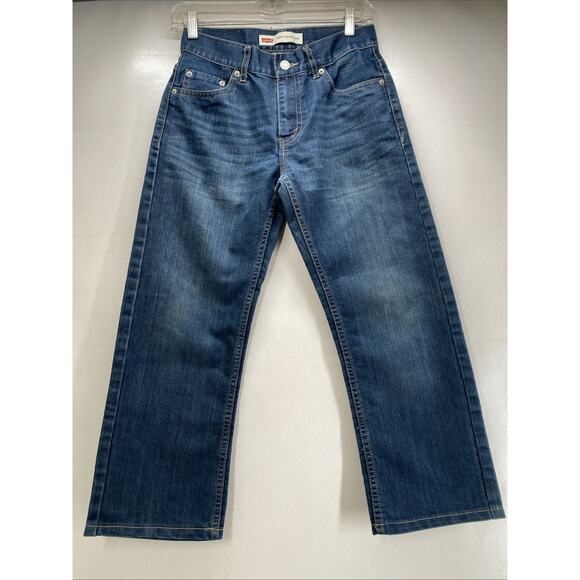 Levi’s 505 Stretch Denim Blue Jeans Boys Hemmed 14 Regular 27x23 Actual Size - Picture 4 of 7